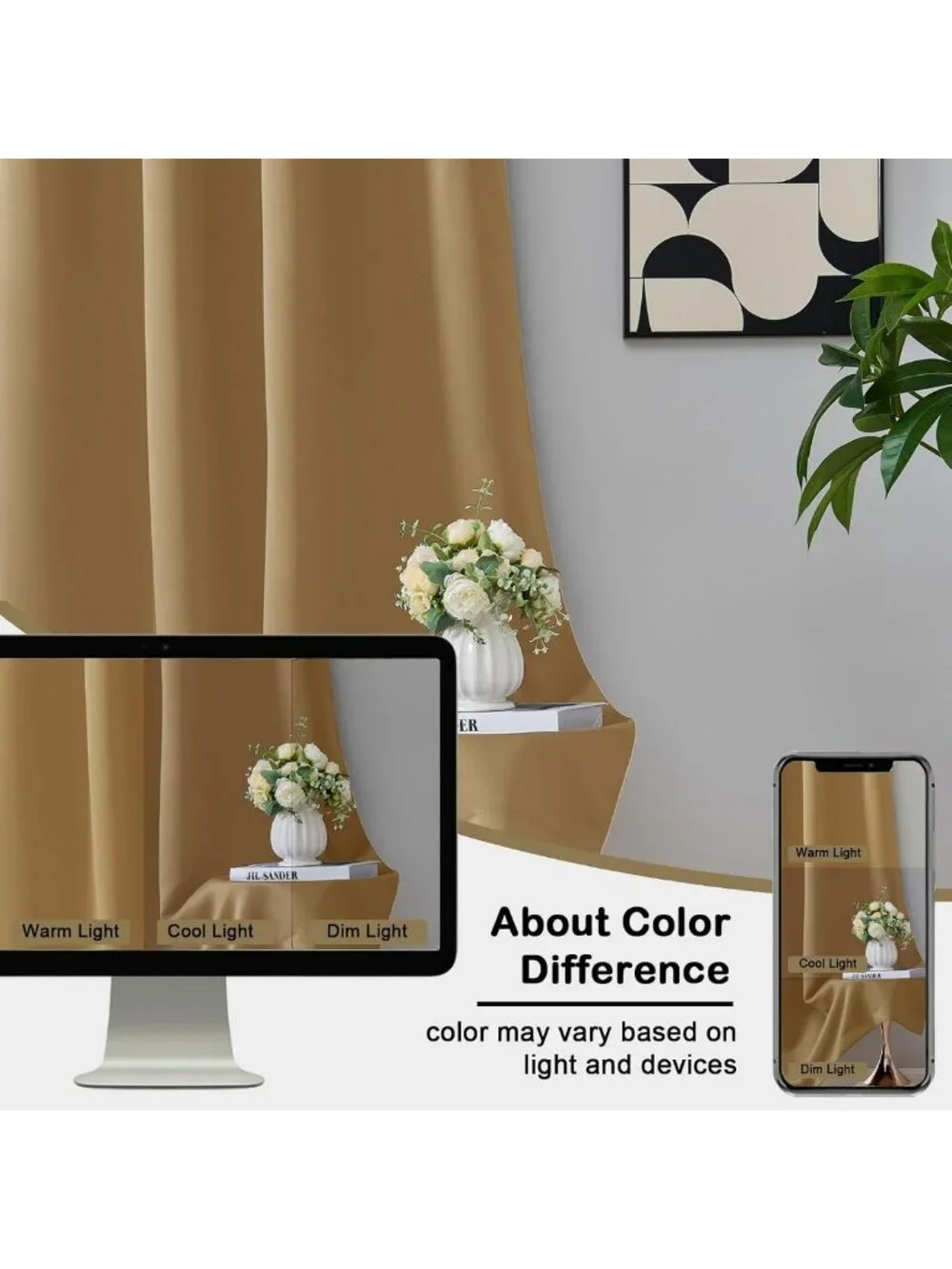 Elegant Gold Blackout Curtains Set - 84